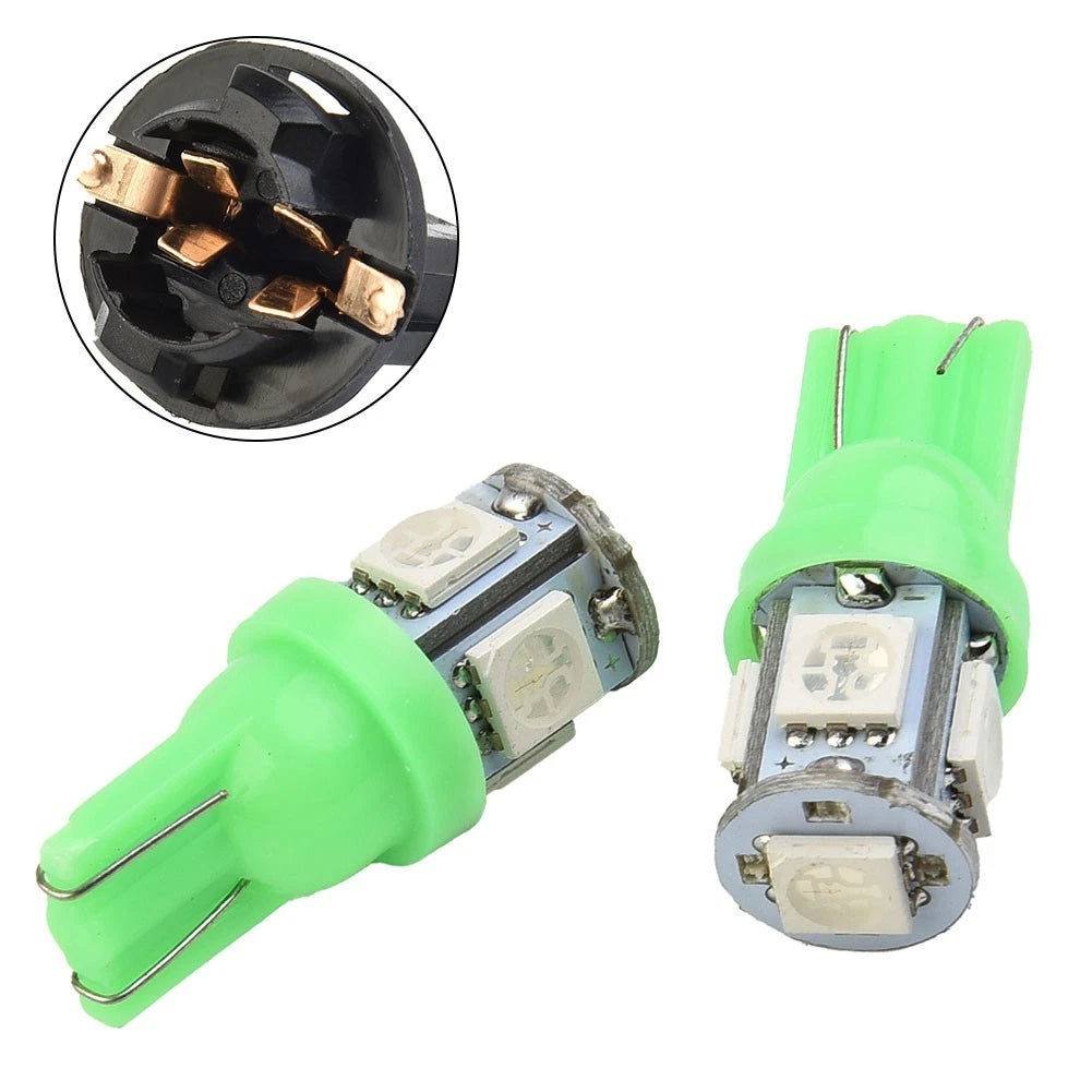 10x Green 194 LED Bulbs for Instrument Panel Gauge Cluster (DASH Light Socket)