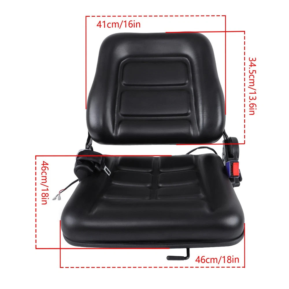 Adjustable Forklift Seat with Seatbelt for Universal Applications