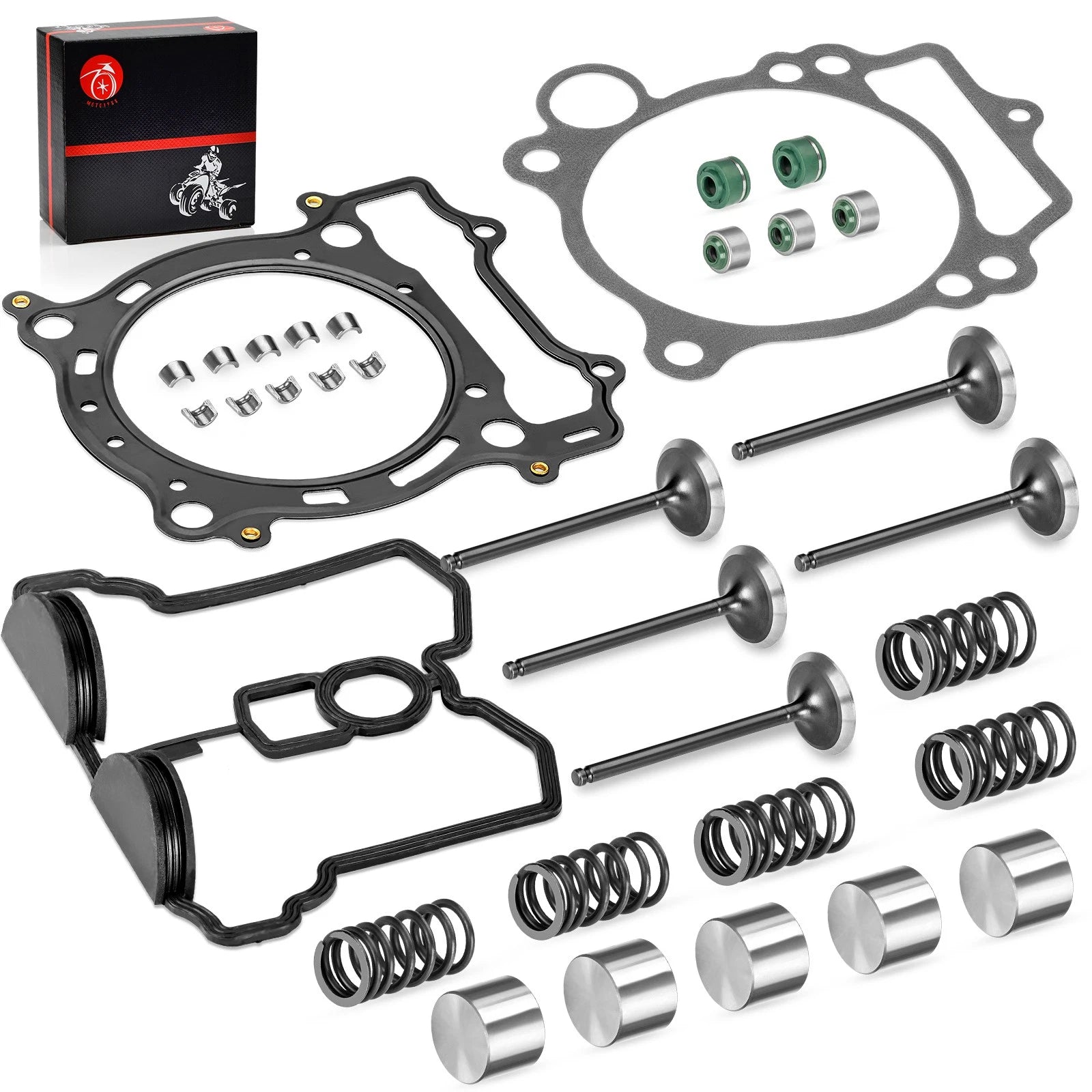 Cylinder Top End & Base Gasket Set w/ Valves for Yamaha YZ450F (2003–2005) YFZ450SE (2005–2008)
