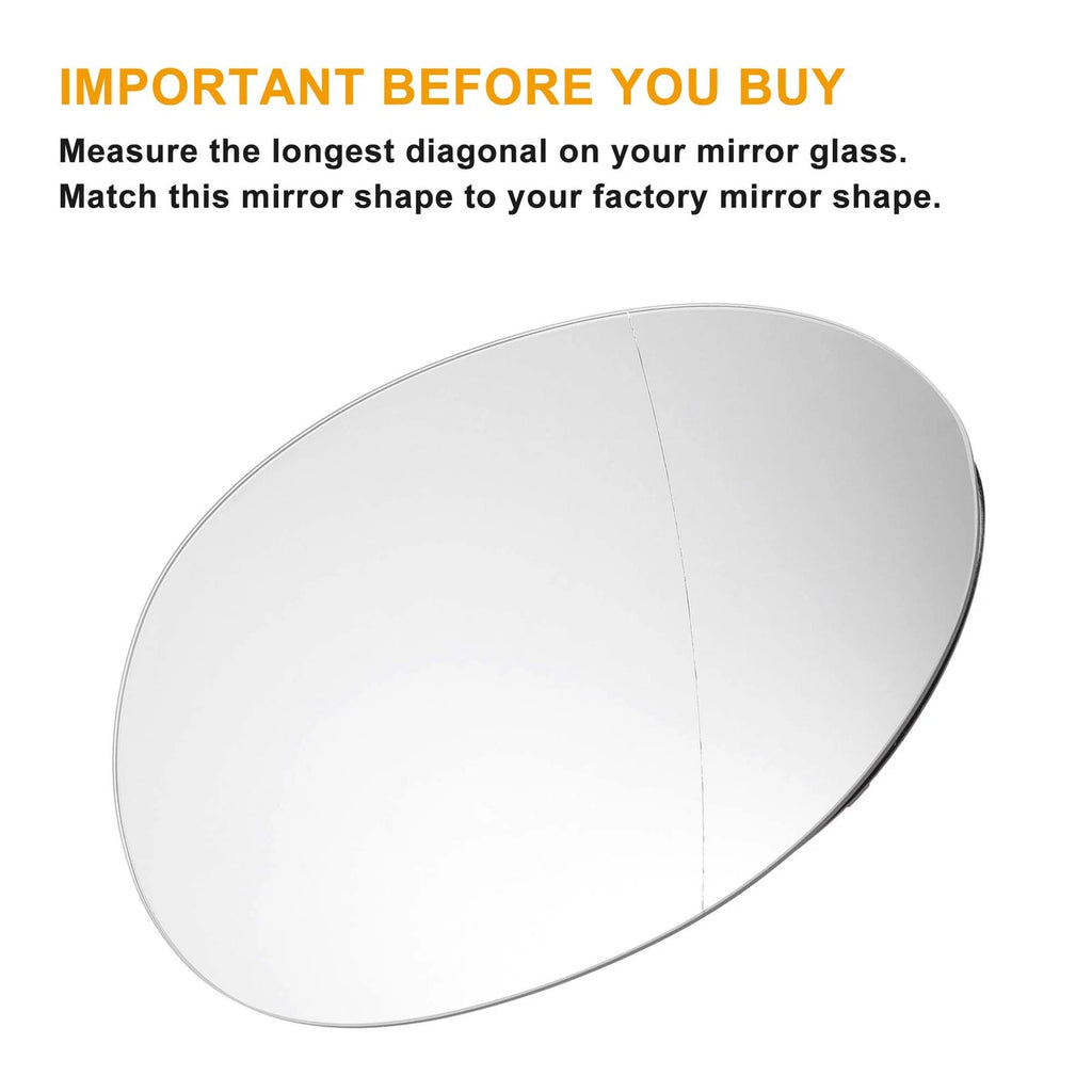 Right Side Mirror Glass Back Heated Replacement for BMW Mini Cooper (F54–F56)