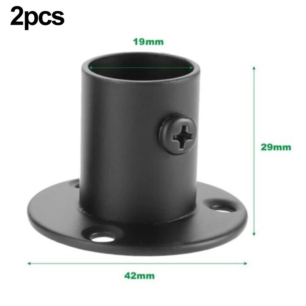 Stainless Steel Flange Rail Rod Socket for Wardrobe