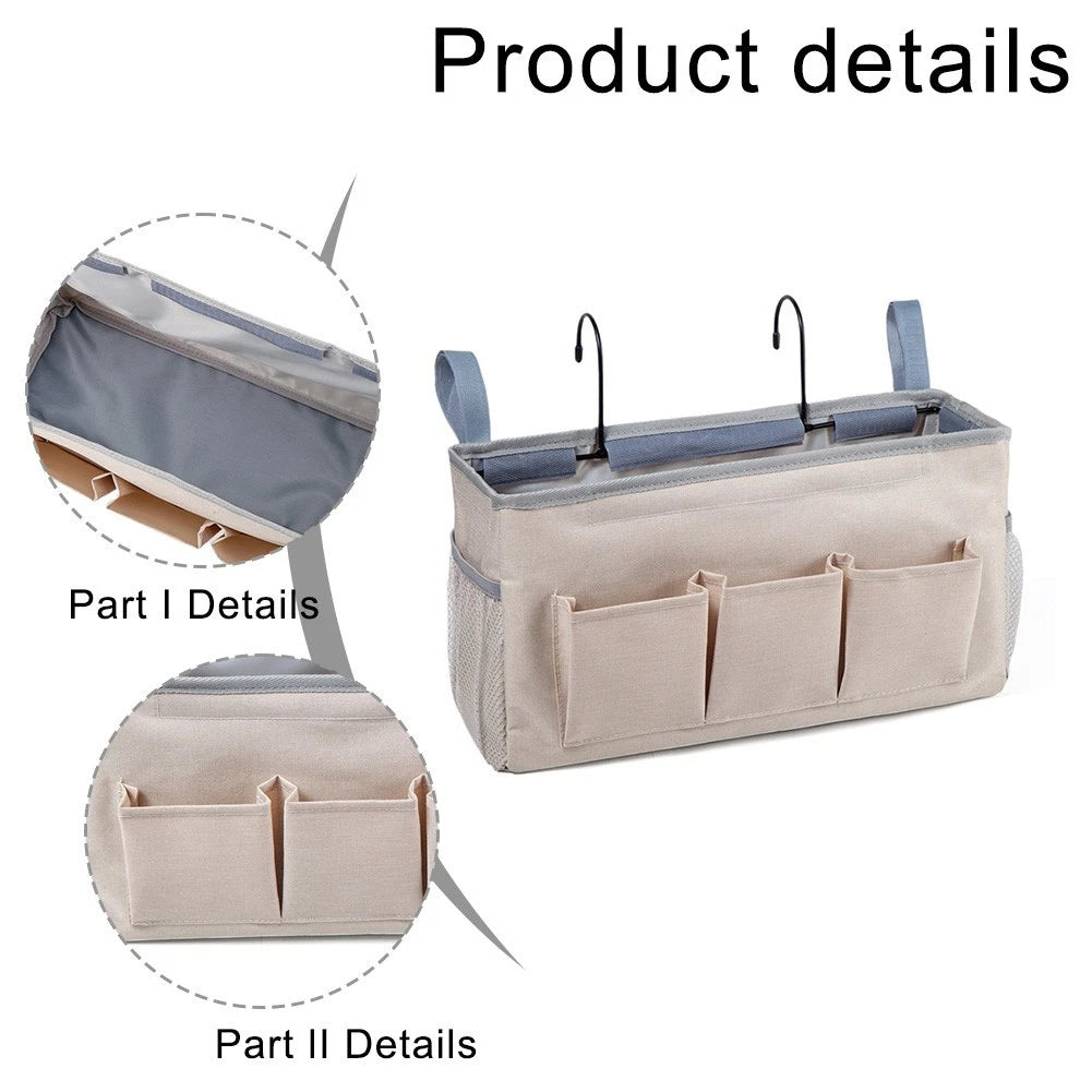 3-Pocket Bedside Hanging Organizer for Convenient Access to Essentials