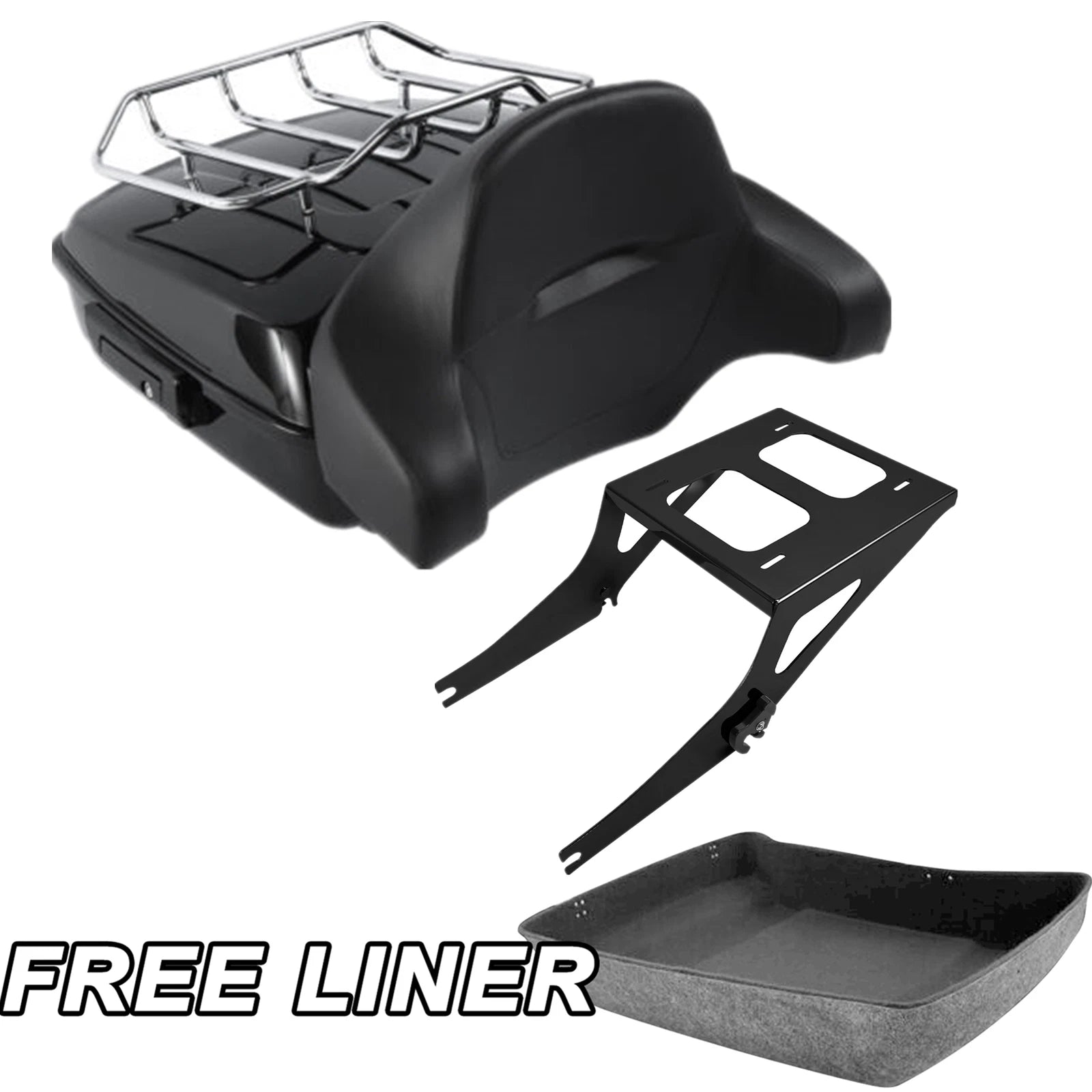 Trunk Backrest Pad Rack for Harley Softail Fatboy (2008–2017)
