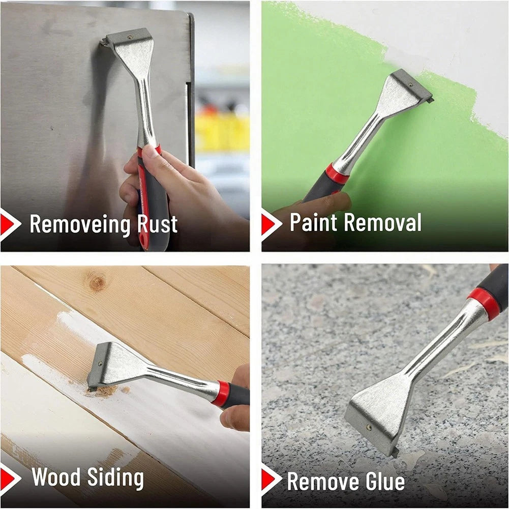 Comfort Grip Paint Scraper with Non Slip Handle and Metal Blade for Floor Paint
