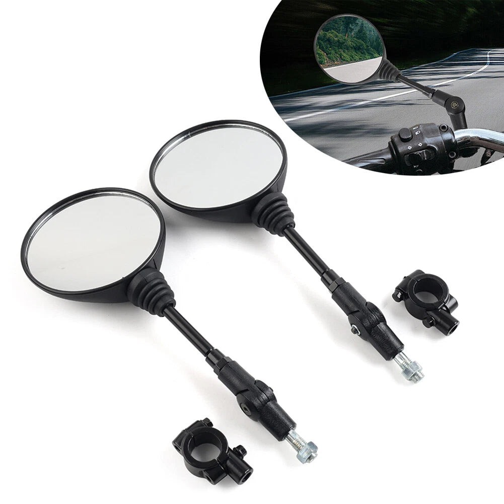 Set of 2 Rear View Side Mirrors for Motorcycle 7/8" (10mm Antifall)