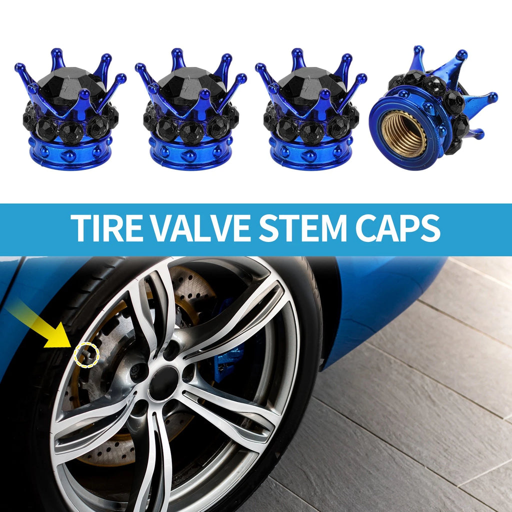 Tire Valve Stem Caps Replacement Set for Car SUV Bike RV (4 Pack)