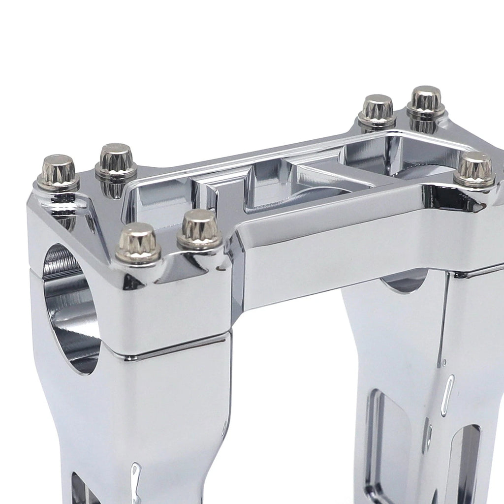 Chrome Carved 4" Riser 1" Handlebar Clamp for Harley Dyna (2006–2023)