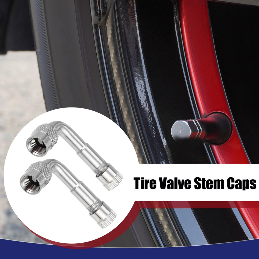 Tyre Valve Extension Adaptor Copper Nickel Plated Universal Pair (2)