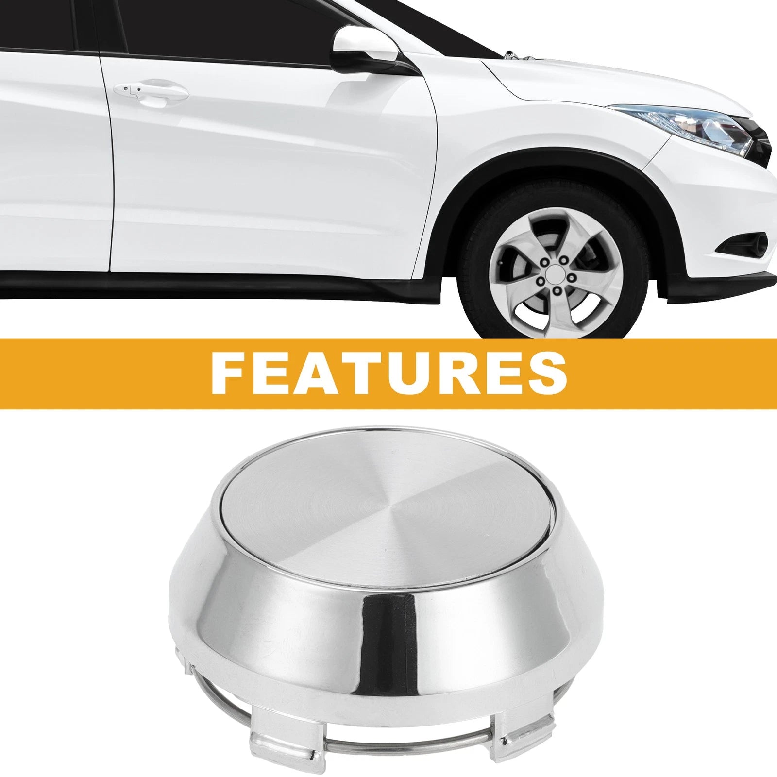 Universal Wheel Hub Center Cap for Auto (60 mm, Chrome)