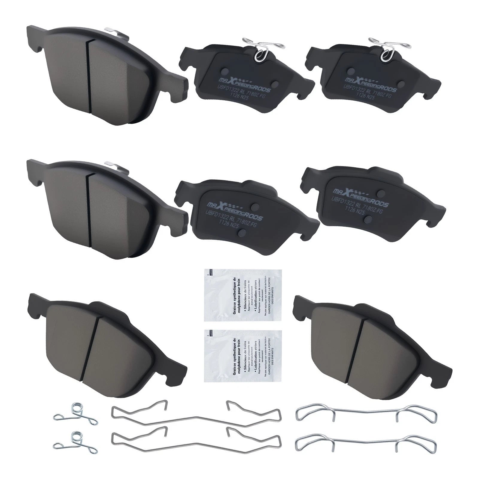 Ceramic Brake Pads Kit for Mazda 3 (2005–2013), Mazda 5 (2006–2010, 2012–2015)