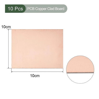 10 Pieces PCB Copper Clad Boards for Circuit Etching (10x10cm)