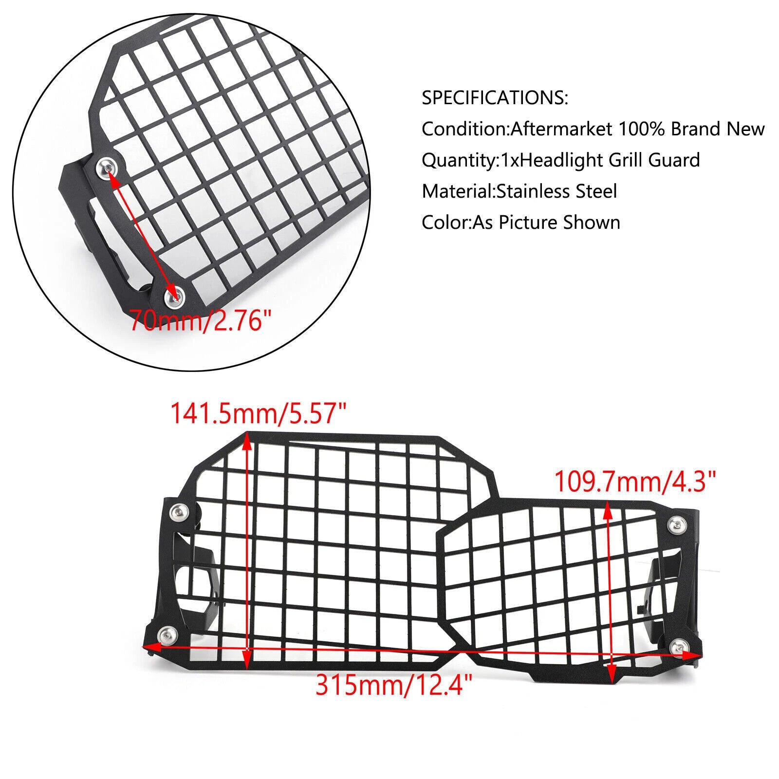 Headlight Protector Guard Cover for BMW F800GS F700GS F650GS (T9)