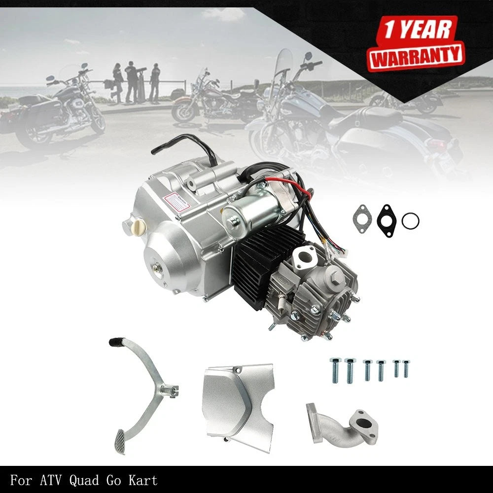 125cc 4-Stroke ATV Engine Motor 3-Speed Semi Auto w/Reverse for ATV Quad