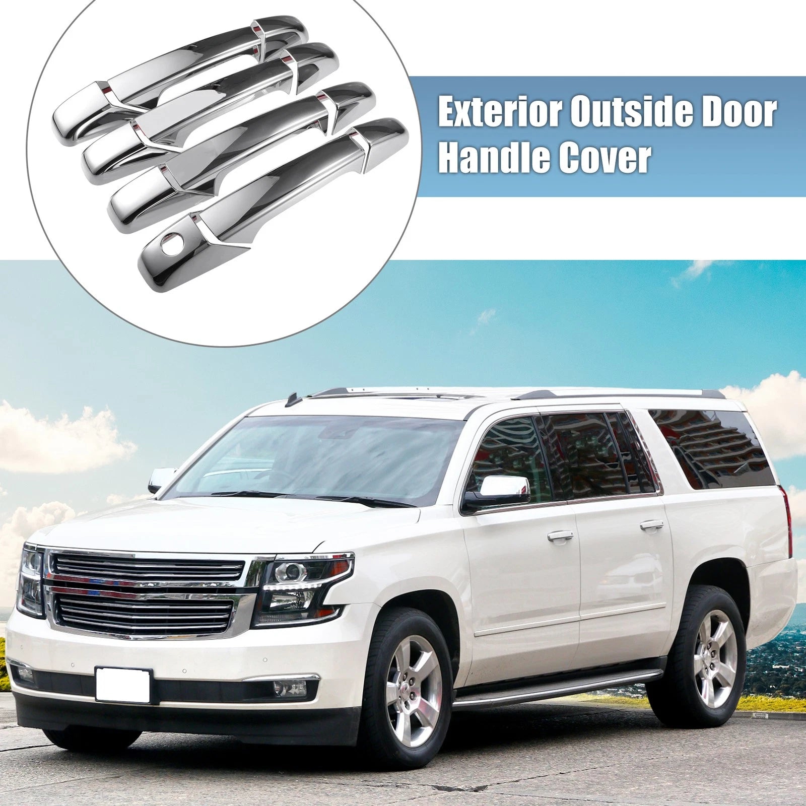 Exterior Door Handle Covers Set Replacement for Chevrolet Silverado 1500 (2007–2013)