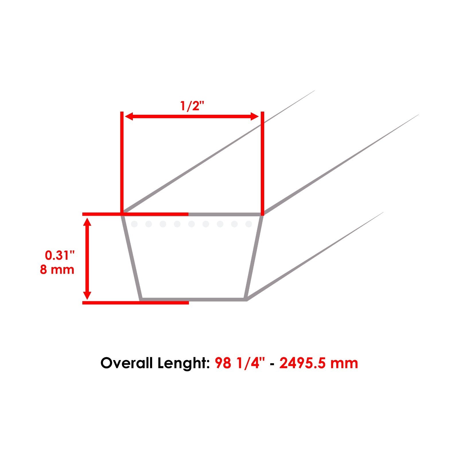 Deck V Belt Replacement 34 Inch for Ariens Zoom 1634 Zero-Turn (2010–2018)