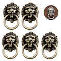 5Pc Antique Lion Head Door Pull Handle for Cabinet Drawer