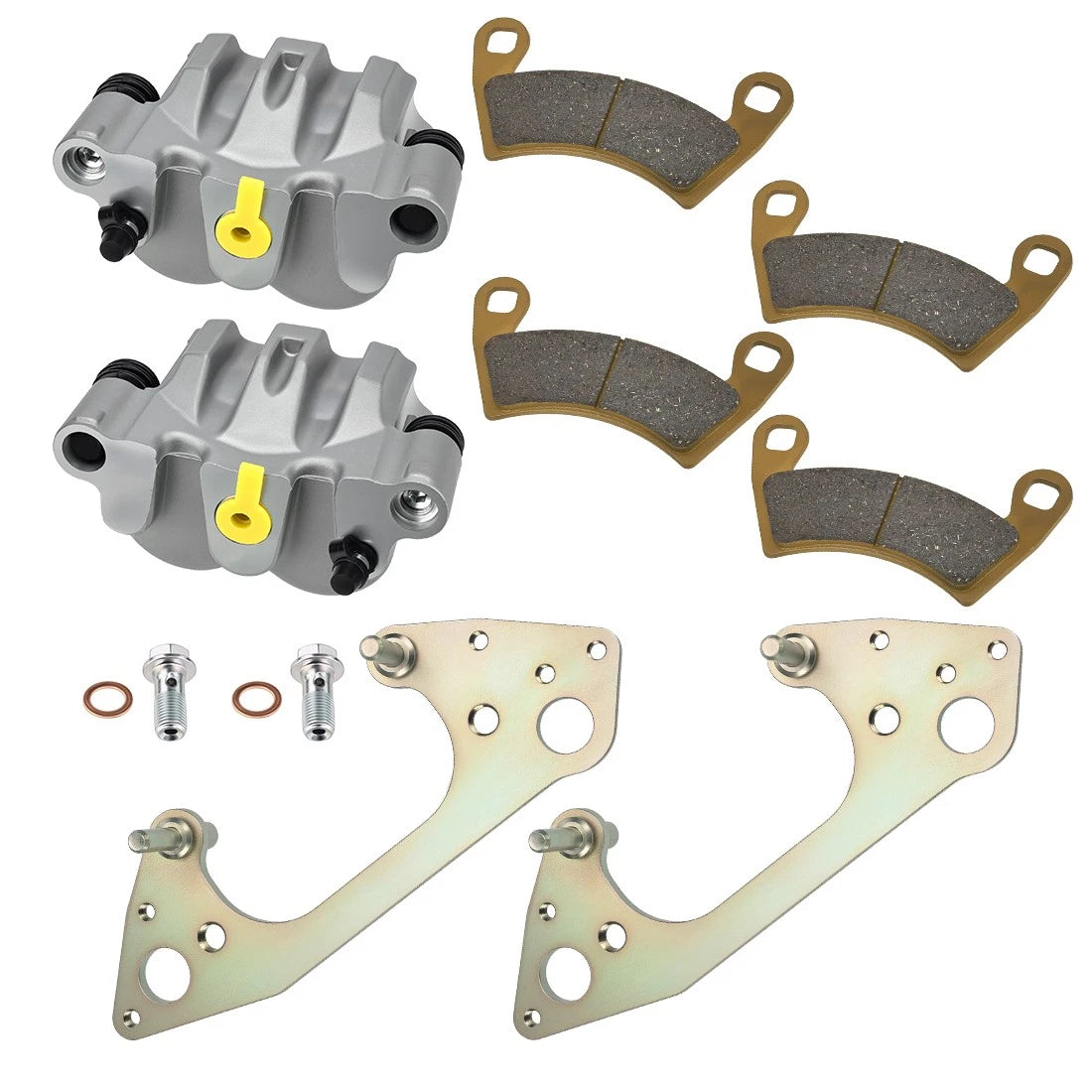 Front Brake Calipers & Pads for Polaris RZR 4 800 900 1000 XP 4 (2010–2015)