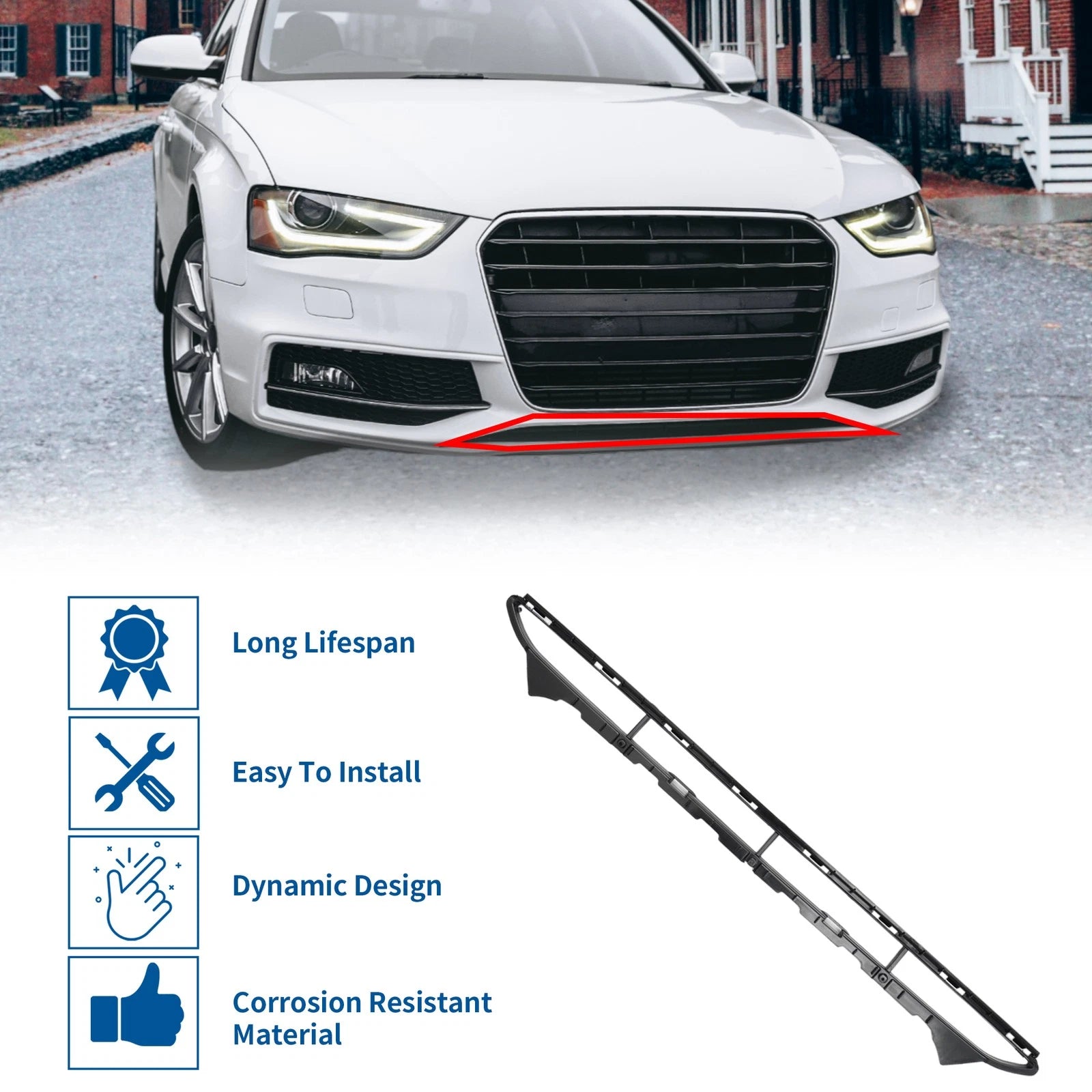 Front Lower Bumper Grille Replacement for Audi A4 B8PA (2013–2015)