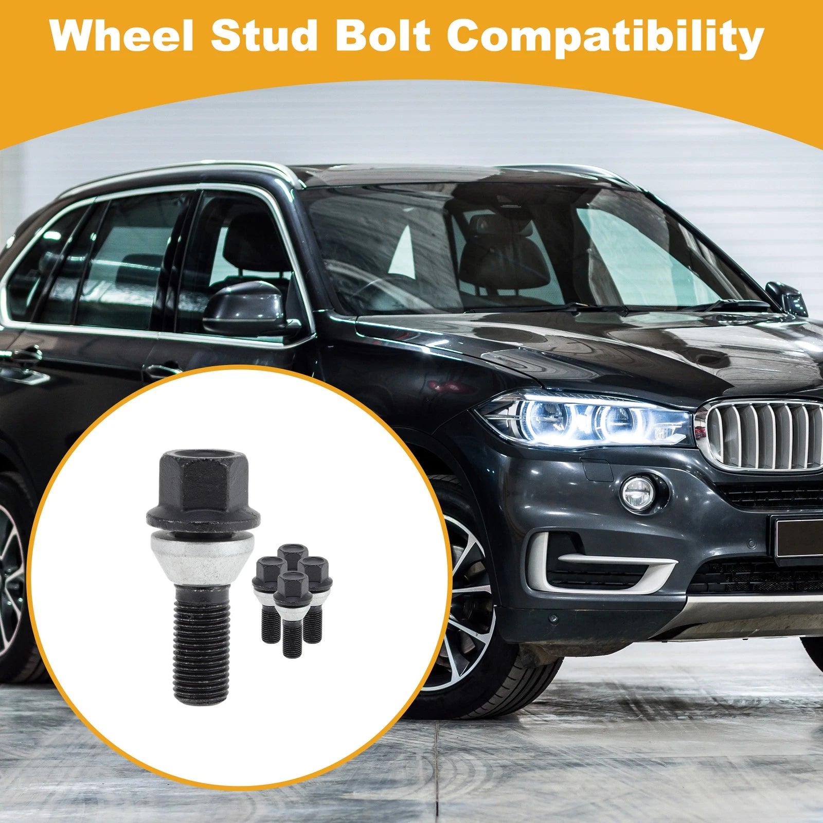 Wheel Lug Stud M14x1.5 Replacement for BMW X5 E53 (2002–2006) Set of 5