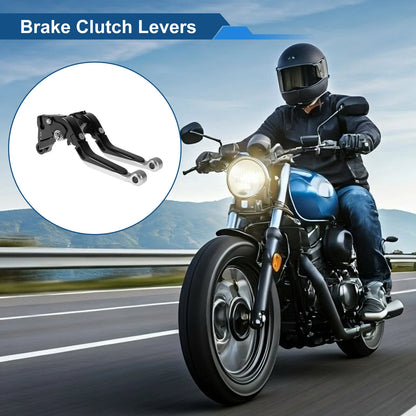 Adjustable Brake Clutch Levers for Kawasaki ZZR600 (1990–2006) Black Silver Tone