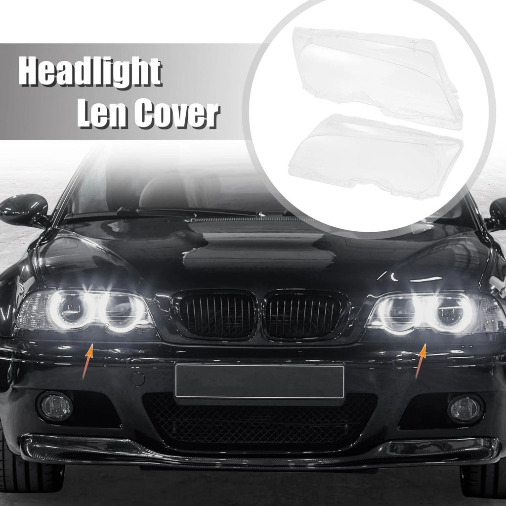 Headlight Lens Cover Front Pair for BMW 3 Series E46 (1998–2002)