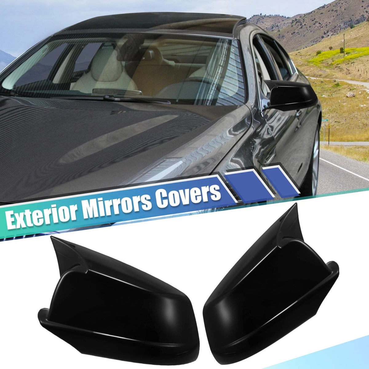 Door Wing Rearview Side Mirror Cover Cap Left Right Pair for BMW 535i GT (2011–2013)