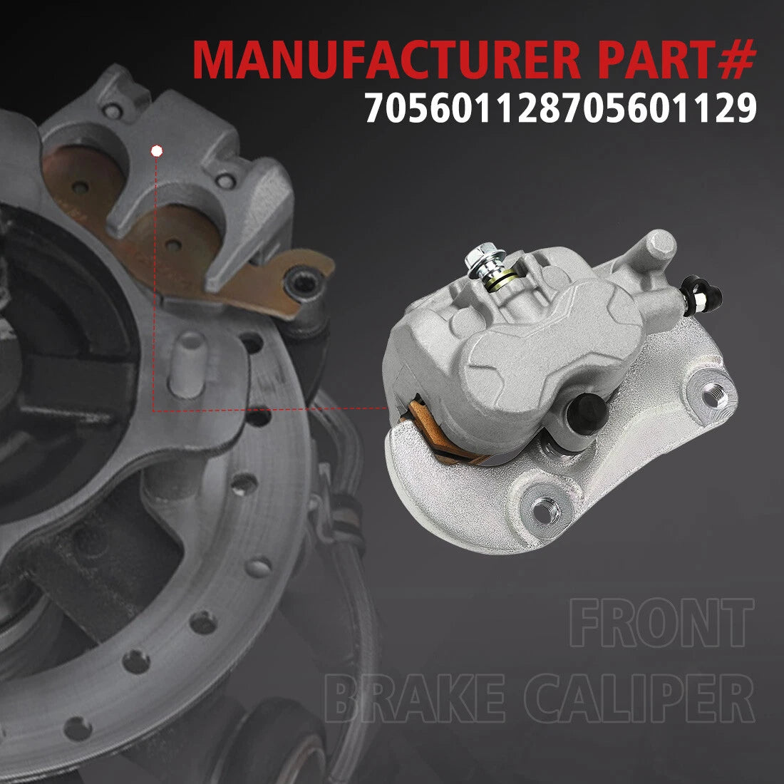 Pair Front Brake Caliper W/Pads for Can-Am Maverick 1000R Turbo (2014–2018)