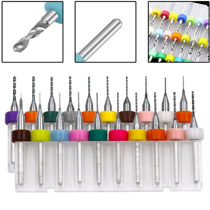Set of 20 PCB Drill Bits 3.175mm for Engraving (Colorful)
