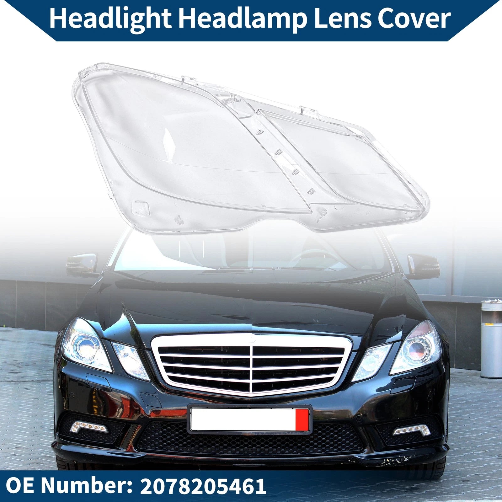 Headlight Lens Cover Front Right for Mercedes-Benz E350 (2007–2016)