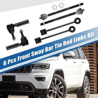 Set of 6 Sway Bar Links Tie Rod Ends for Jeep Commander (2006–2010)