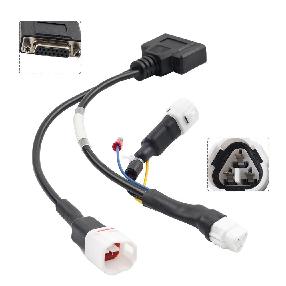 OBD2 Adapter Diagnostic Connector Cable for Yamaha 3 Pin, Honda 4 Pin