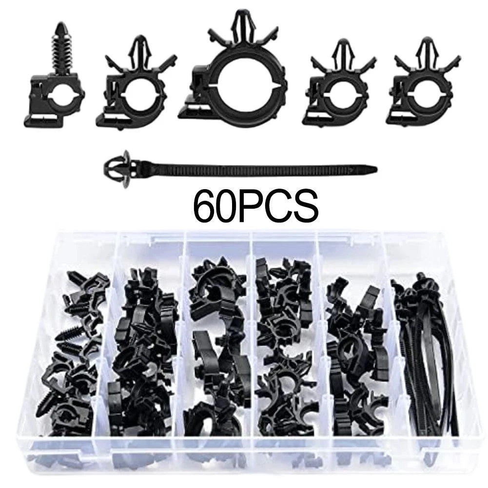60 Pcs Car Wire Routing Clips for Universal Wiring Harness Organizer Kit