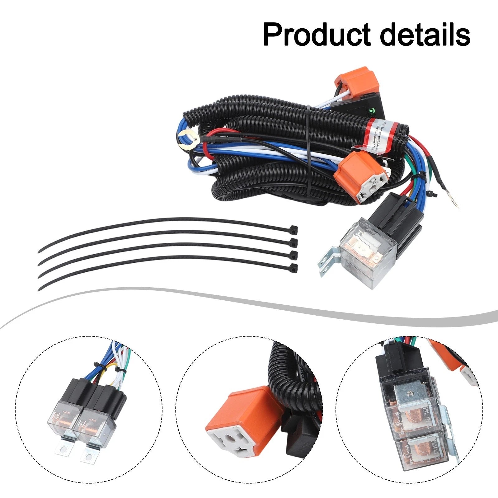 H4 Headlight Relay for High Temperature Resistance (Includes Fuse Protection)