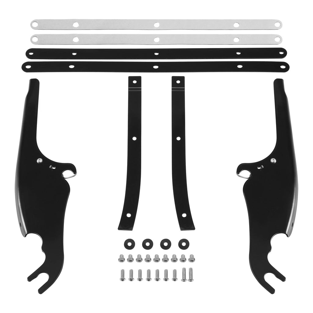 Chrome/Black Windshield Mount Bracket for Harley Softail Fatboy (2000–2017)