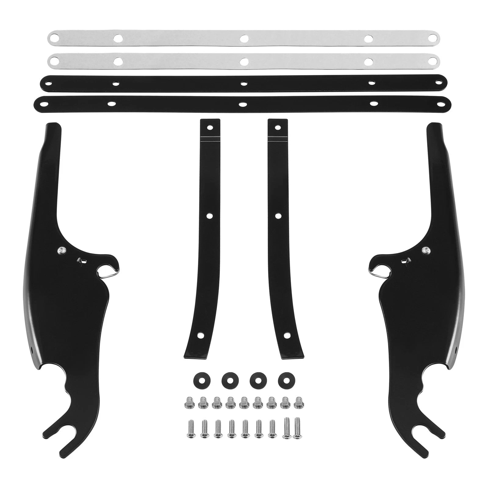 Chrome/Black Windshield Mount Bracket for Harley Softail Fatboy (2000–2017)