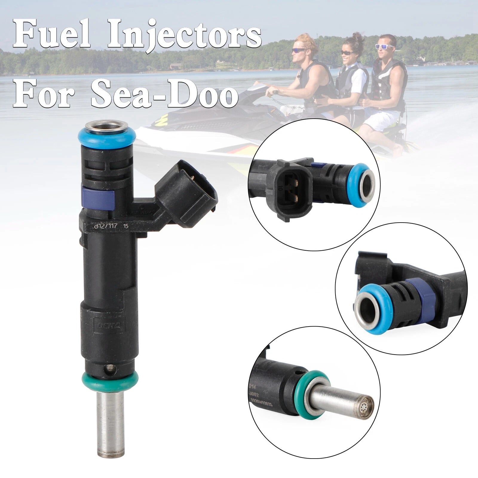 Set of 4 Fuel Injectors 420874836 420874848 for Seadoo GTI 130/SE 130/GTS 130 (2011–2015)