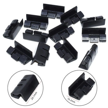 20 Black Clips for BMW Door Rain Strip Seal (2000–2023)