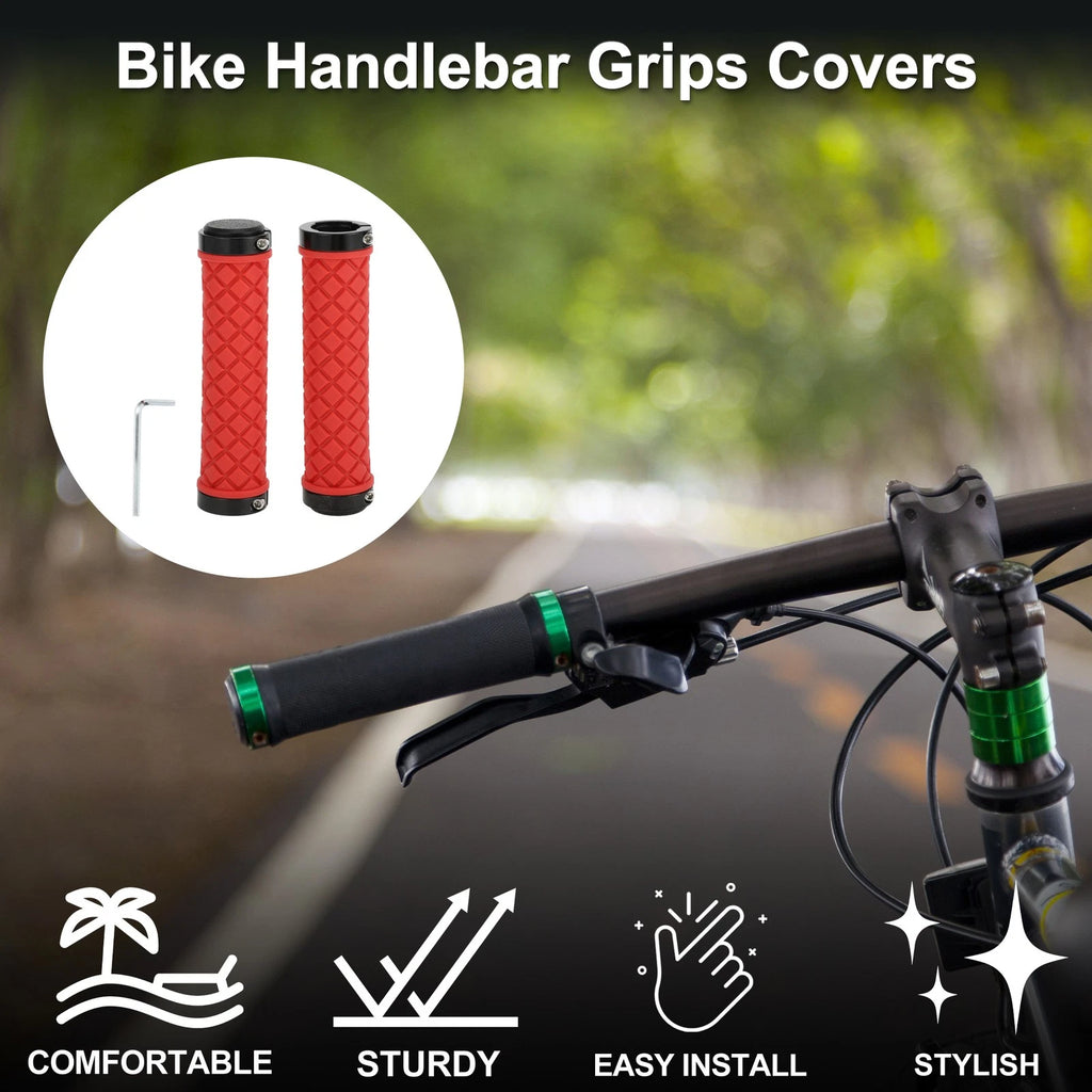 Bike Handlebar Grips Cover 128mm Lightweight MTB End Grips Protector Red 1 Set