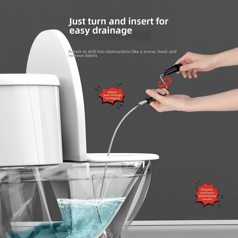 Spiral Drain Opener for Tough Clogs in Pipes