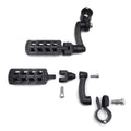 Black Dominator FootPeg 1.25" with Arched Mounting Bracket for Harley Softail