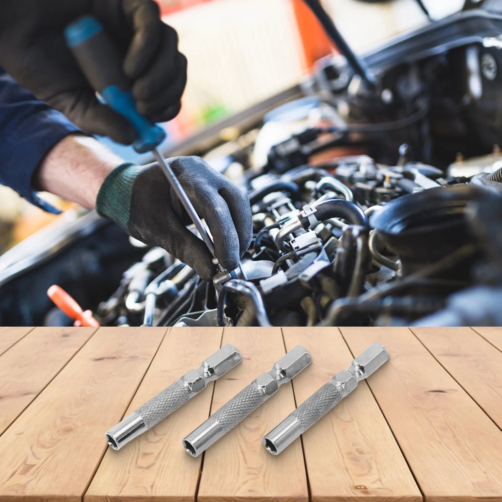 Hex Insert Bit Adapter for 4mm Bits & 1/4 Inch Screwdrivers