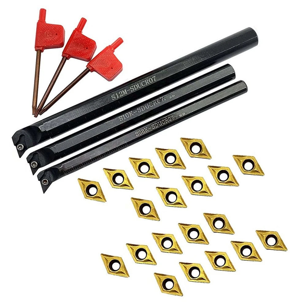 Lathe Tool Kit for Professional Use with Internal Boring Bars and Inserts