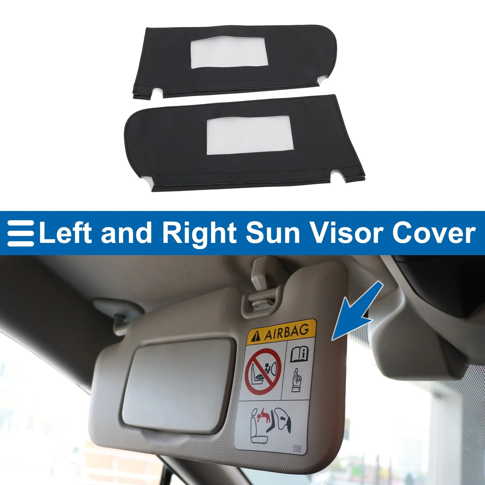 Sun Visor Cover Kit for Chevy Tahoe 1995-1999 Left Right Black