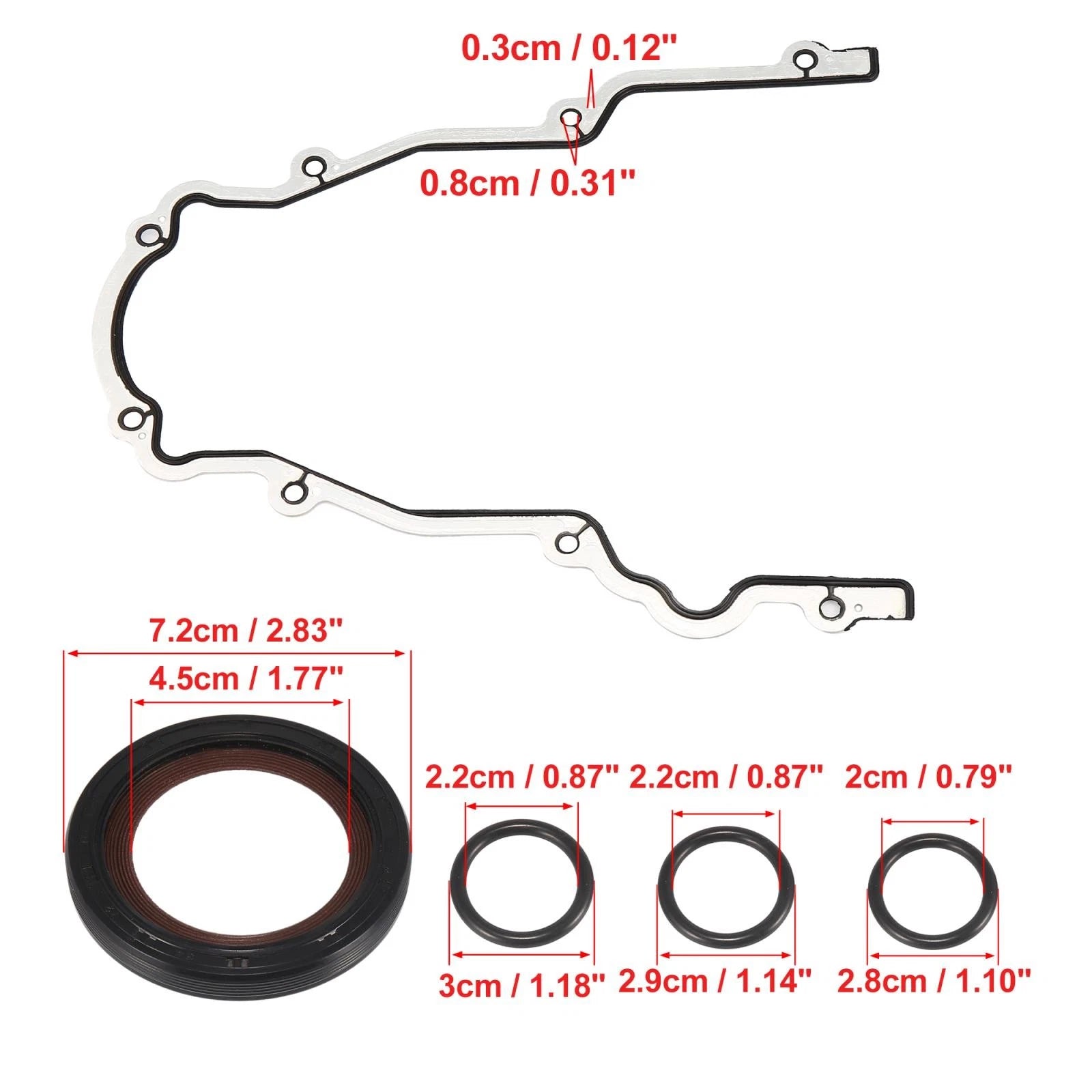 Engine Timing Cover Gasket Set Replacement for GM 4.8L 5.3L 5.7L (1999–2013)