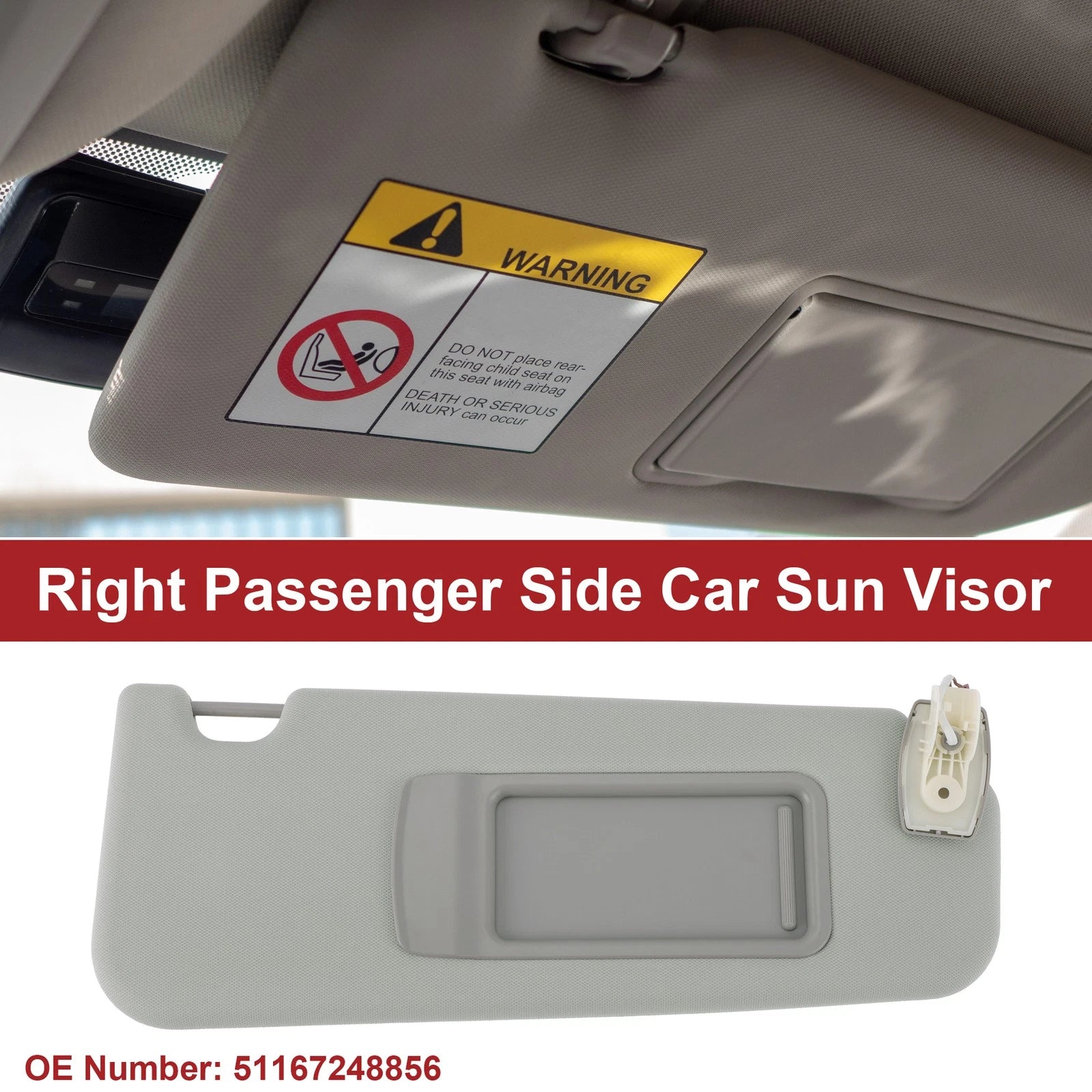 Right Car Sun Visor with Mirror Replacement for BMW F10 F18 (2011–2016)