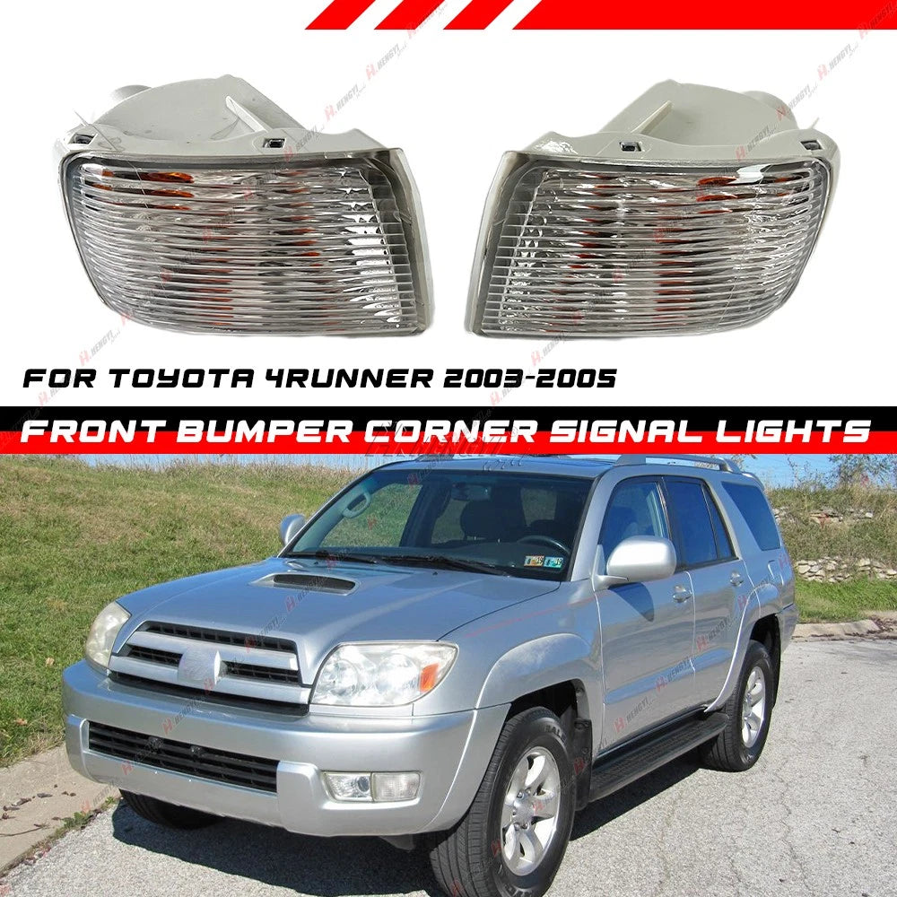 Clear LED Front Corner Parking Turn Signal Lights for Toyota 4Runner (2003–2005)