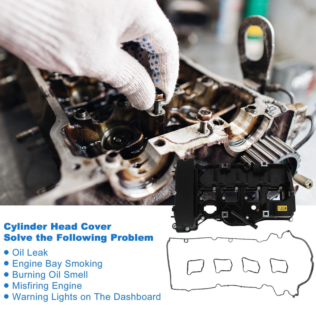 Front Engine Valve Cover with Gasket Replacement for Mercedes-Benz C230 (2008–2014)