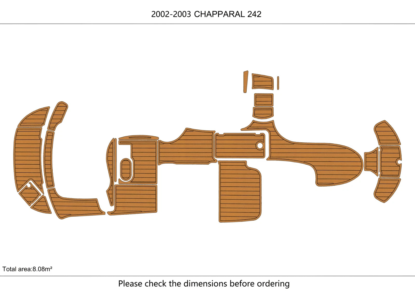 EVA Pads for Chaparral 242 (2003) - Teak Faux Flooring Mat