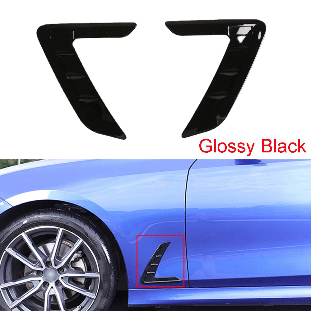 Gloss Black ABS Side Fender Air Outlet Vent Cover For 2020-2021 BMW 3-Series G20