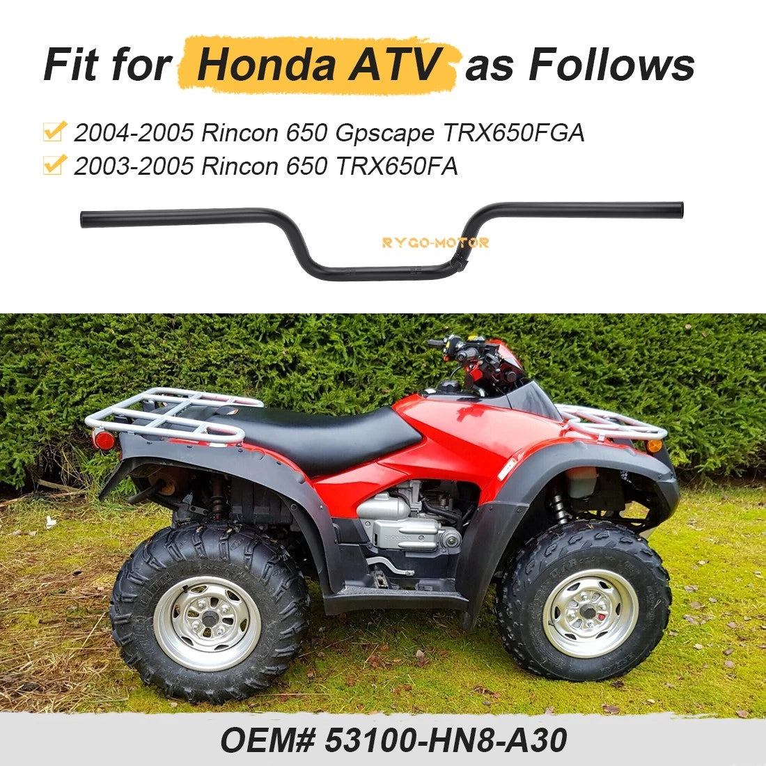 Heavy Duty Handlebar for Honda Rincon 650 GPScape TRX650FA/FGA (2003–2005)